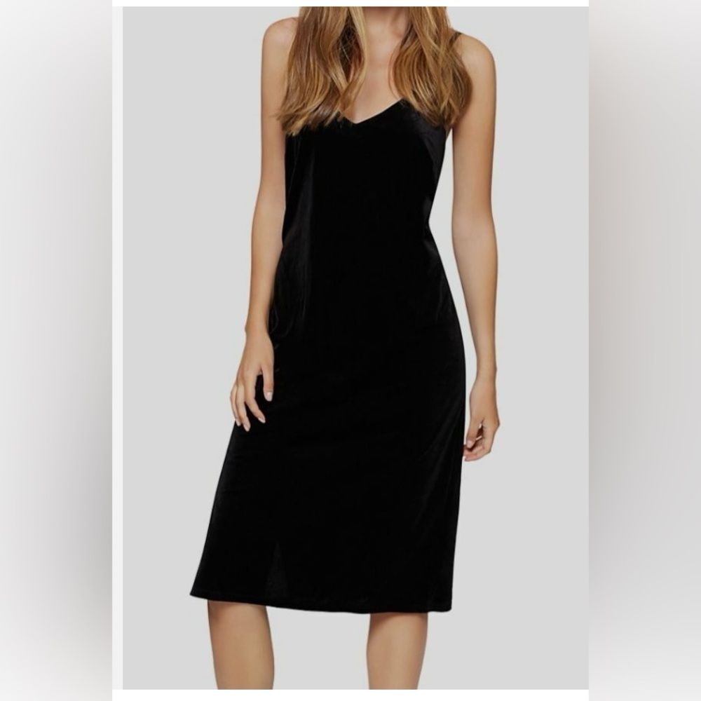 Sanctuary Black Spaghetti Strap Midi Cocktail Dress